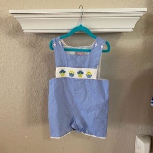 Smocked Polkadot boys birthday